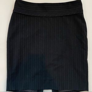 Formal pinstriped pencil skirt
